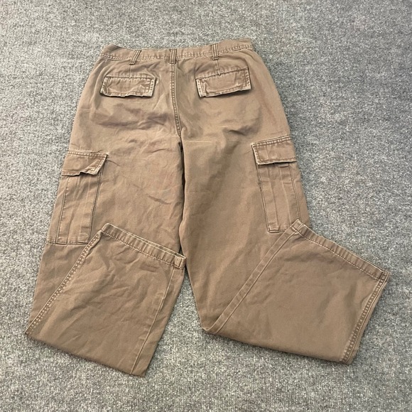 RSQ Cargo Pants Loose Fit Men's 28x30 Olive Green Canvas Work Utility Streetwear - Picture 2 of 11